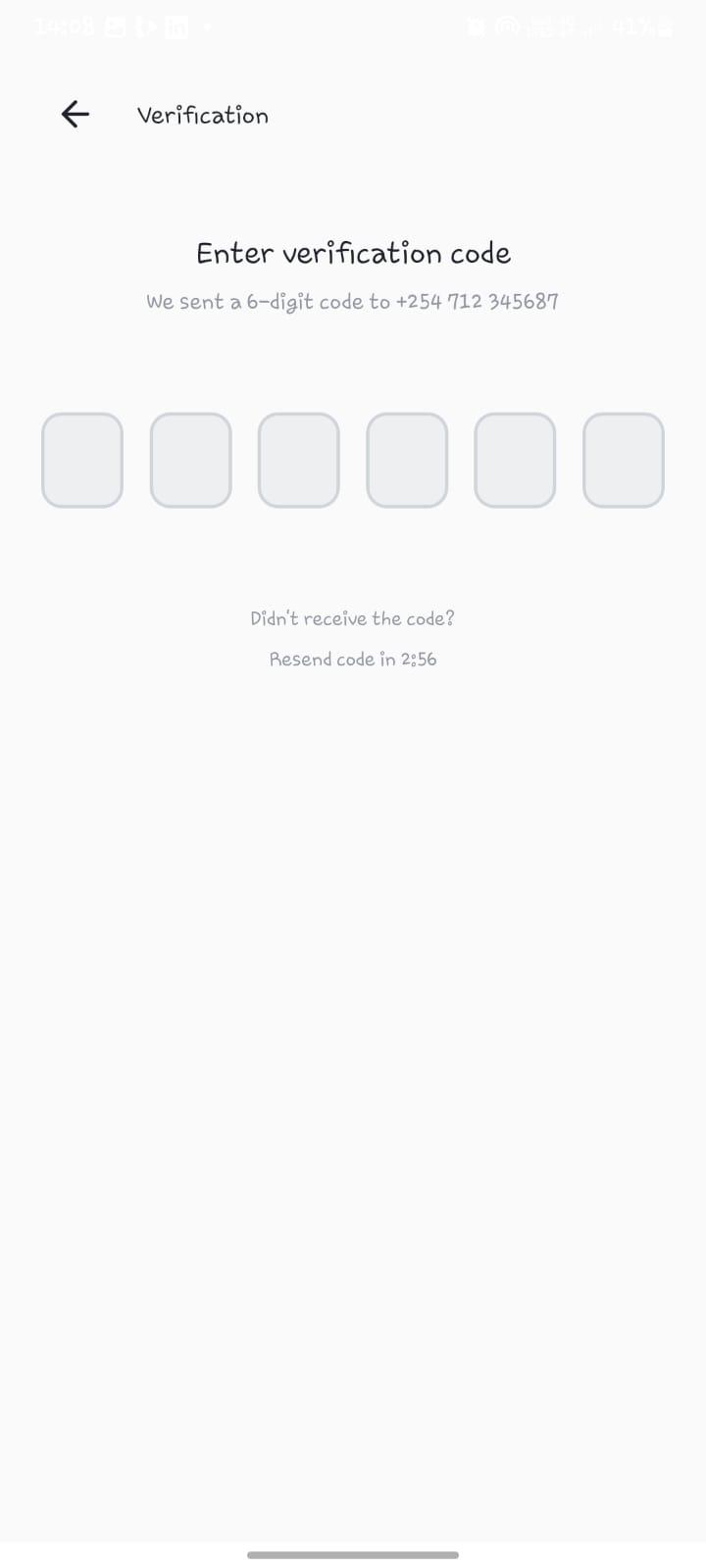 Verify Account / Login screenshot